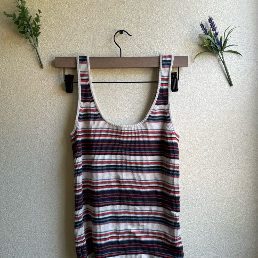 Striped Sleeveless Knit Top